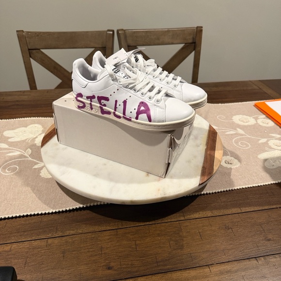 Adidas by Stella McCartney Stan Smith White and Purple Sneakers - Picture 2 of 9